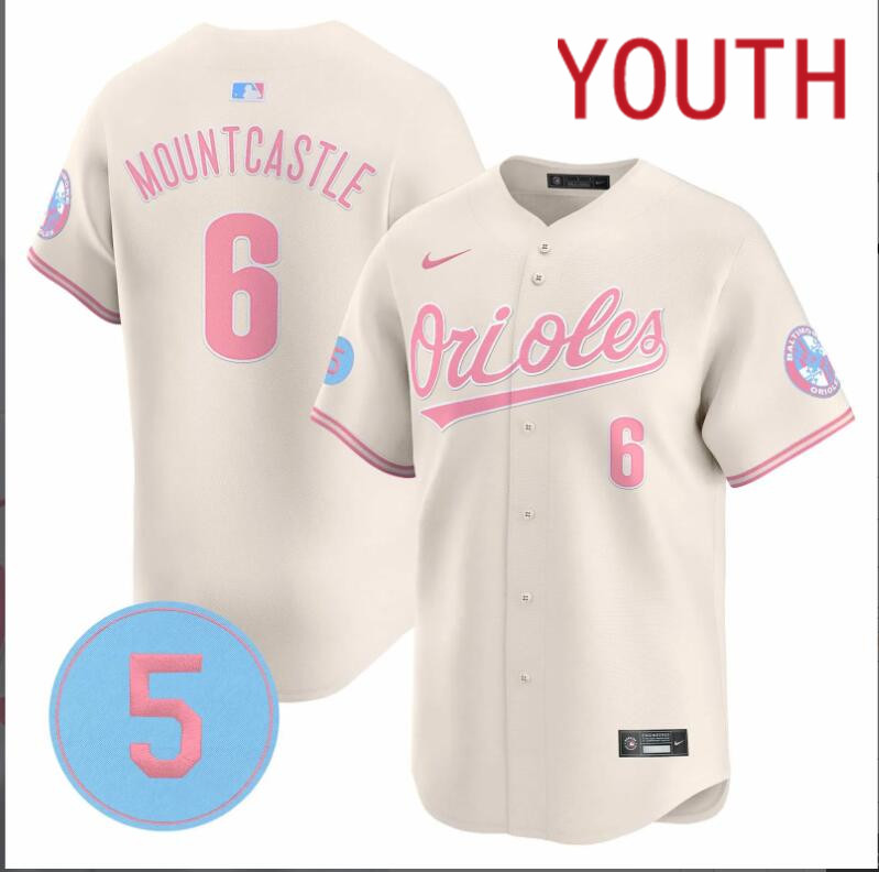 Youth Baltimore Orioles  #6 Mountcastle cream 2024 Nike MLB jersey->youth nfl jersey->Youth Jersey